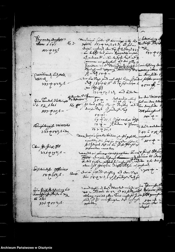 image.from.unit.number "Praetentionen des Advocati Fisci wegen der Contributionen und Stationen, Specificationen, Auszüge Verzeichnisse der Restanten und Quittanzen, Untersuchungen im Amte Deutsch Eylau"