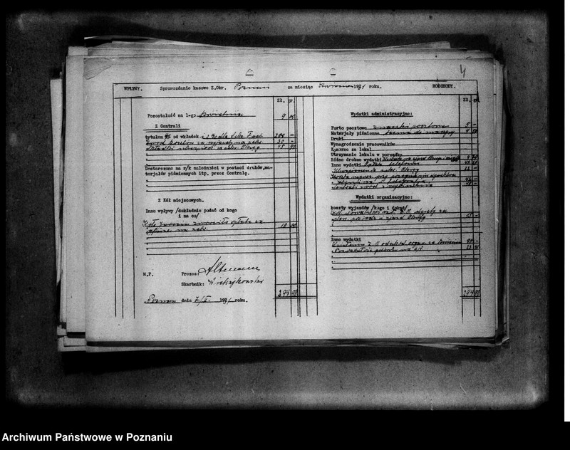 Obraz 8 z jednostki "Sprawozdania kasowe Zarządu Okręgowego Zjednoczenia Zawodowego Polskiego"