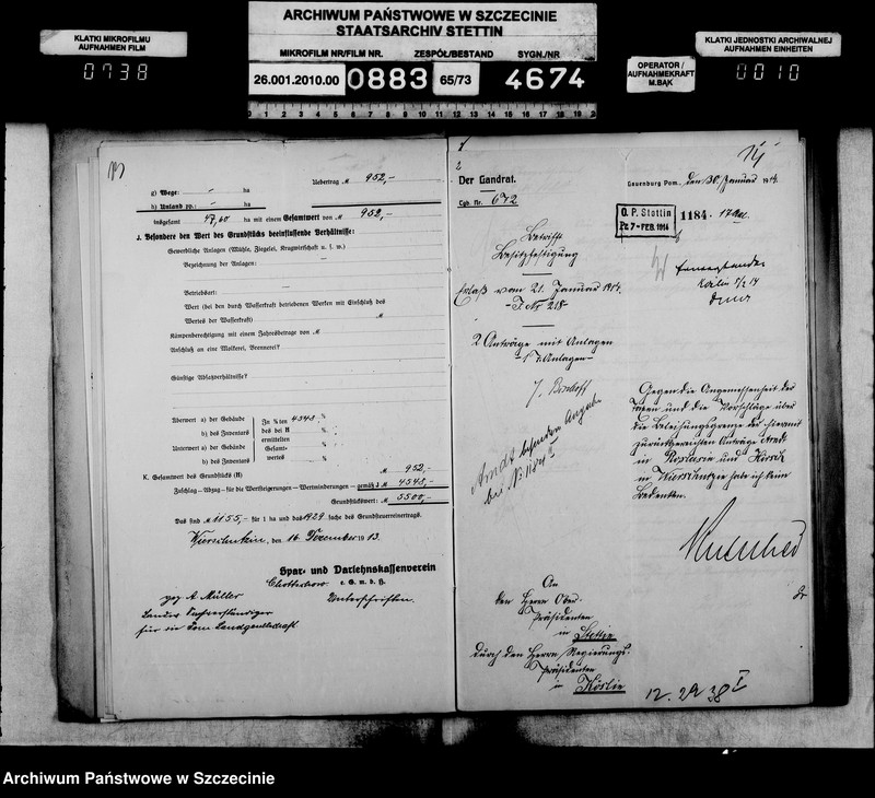 image.from.unit.number "Besitzfestigung des Grundstücks des Stellmachers Ludwig Hirsch in Wierschutzin Kreis Lauenburg"