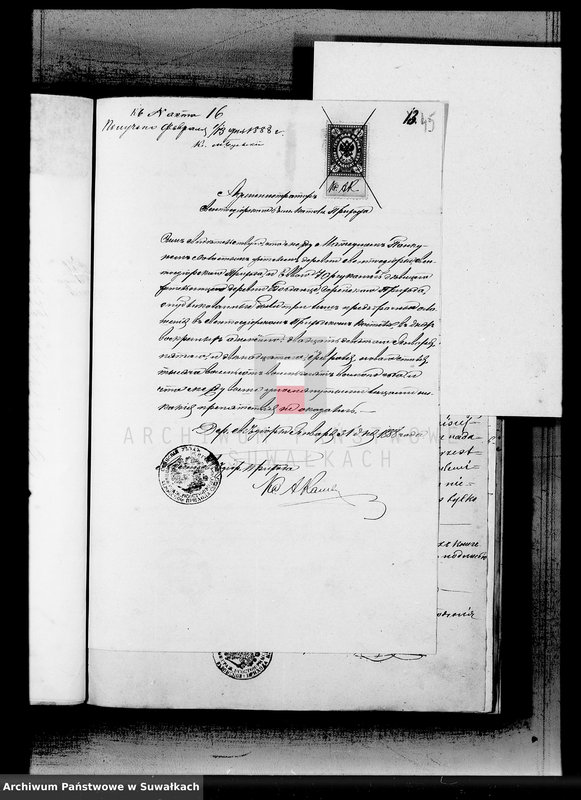 Obraz 16 z jednostki "Dokumenty k aktom brakosočetavšichsja Serejskago Rimsko-Katoličeskago Prichoda za 1888 god"