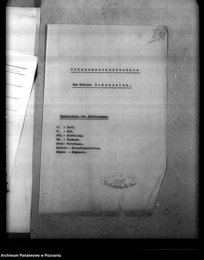 Obraz 5 z jednostki "Ortsnamenverzeichnis des Kreises Hohensalza"