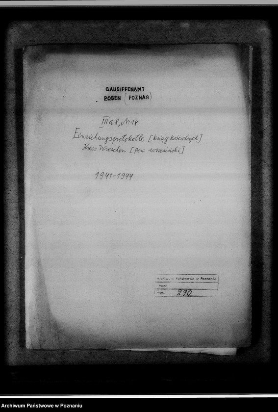 Obraz 4 z jednostki "Einziehungsprotokolle [ksiąg kościelnych] Kreis Wreschen [powiat wrzesiński]"