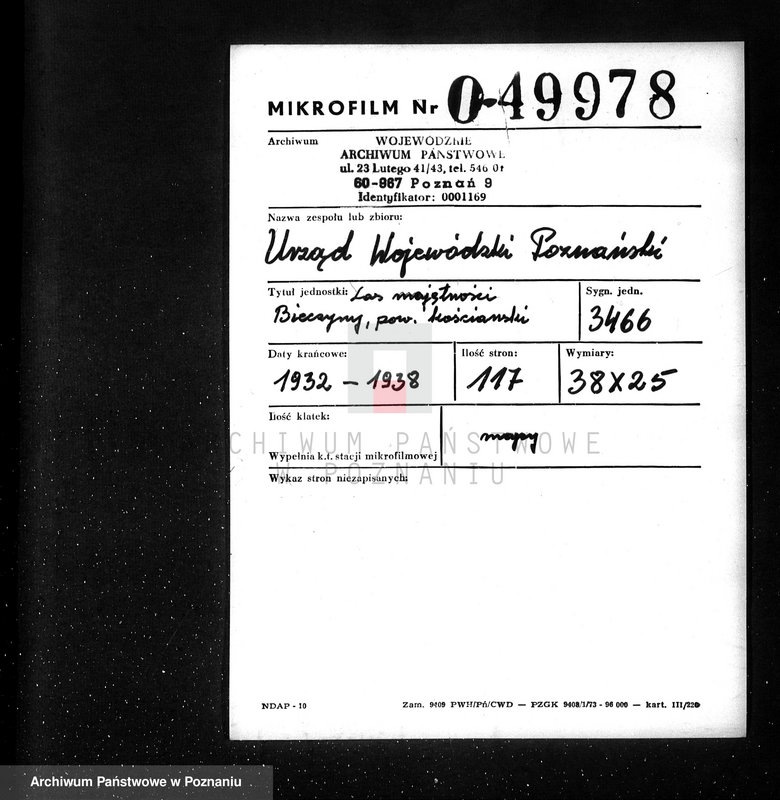 Obraz 2 z jednostki "Las majętności Bieczyny powiat kościański"