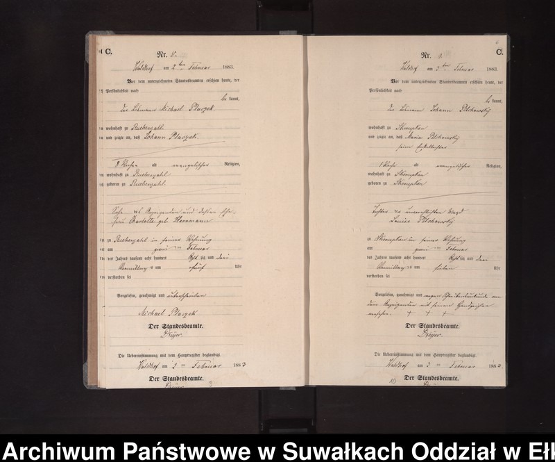 Obraz 9 z jednostki "Sterbe-Neben-Register des Königlich Preussischen Standes-Amtes Orlen Kreis Loetzen"