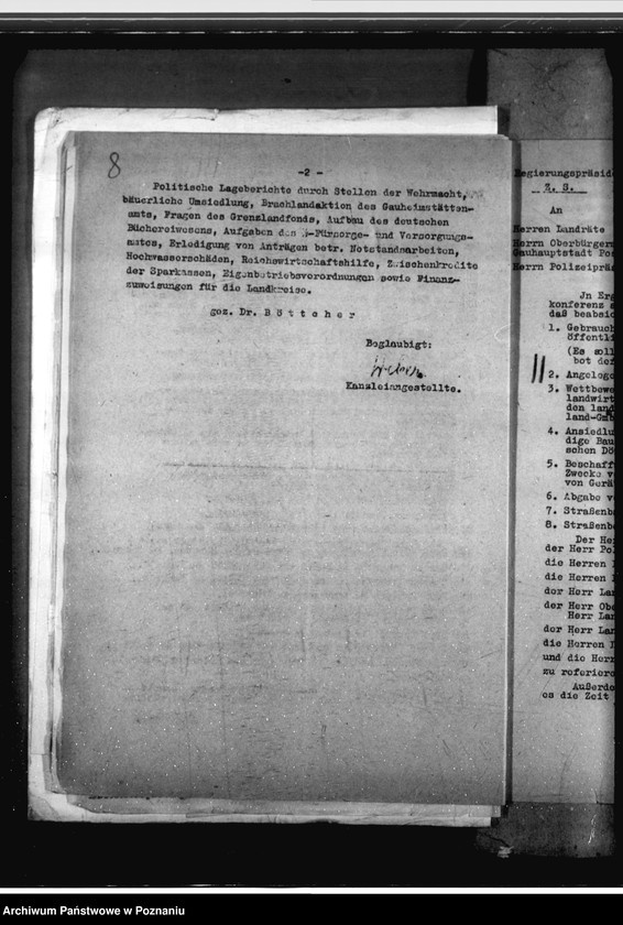 Obraz 12 z jednostki "Konferencje z landratami - korespondencja, porządki obrad"