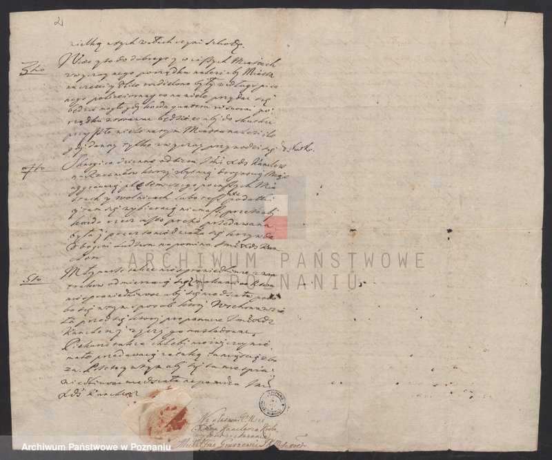 Obraz z jednostki "Punkta na ratusz - sprawa obwałowania miasta oraz nieporozumień z rzeźnikami, młynarzami i piekarzami; język polski"