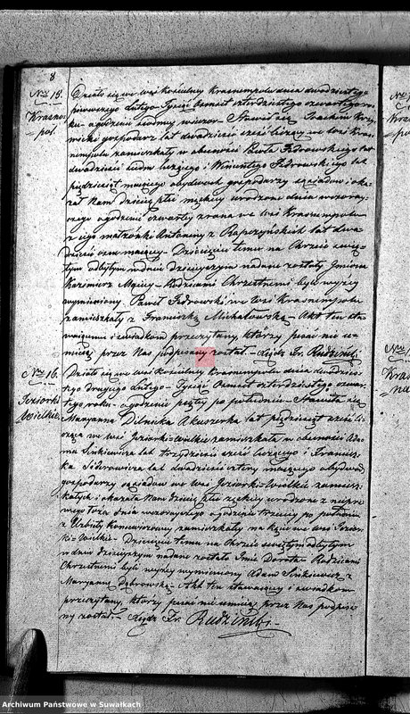 image.from.unit.number "Duplikat Akt Urodzonych, Zaślubionych i Umarłych Parafii Krasnopolskiey z Roku 1844."