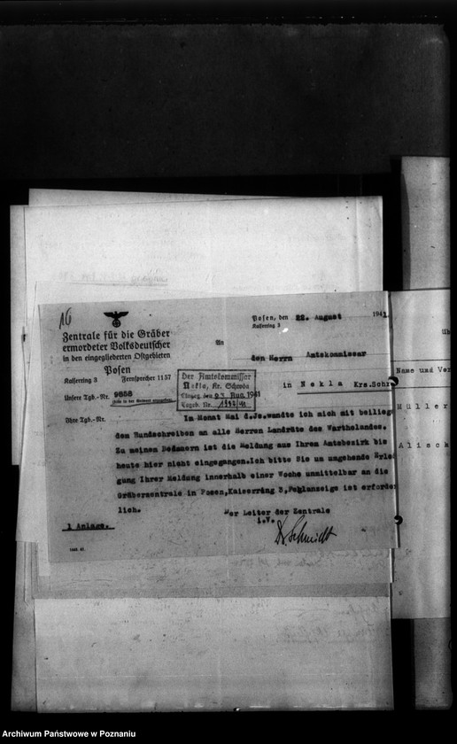 Obraz 20 z jednostki "Kreis Schroda (Środa).Korespondencja i wykazy Niemców, którzy zginęli w 1939 roku"