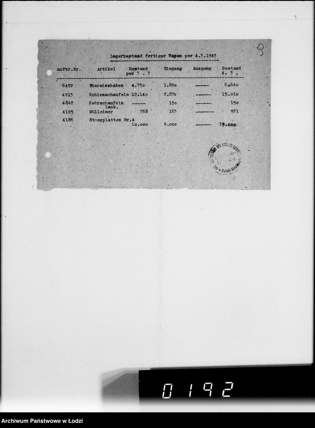 Obraz 13 z jednostki "Lager.Bestandsmeldungen"
