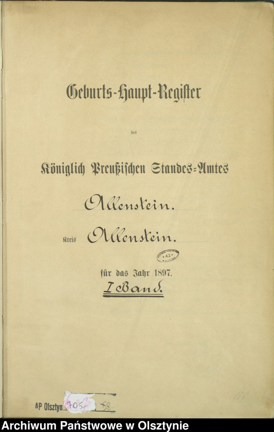 image.from.unit.number "Geburts-Haupt-Register Tom I,Nr 1 - 399"