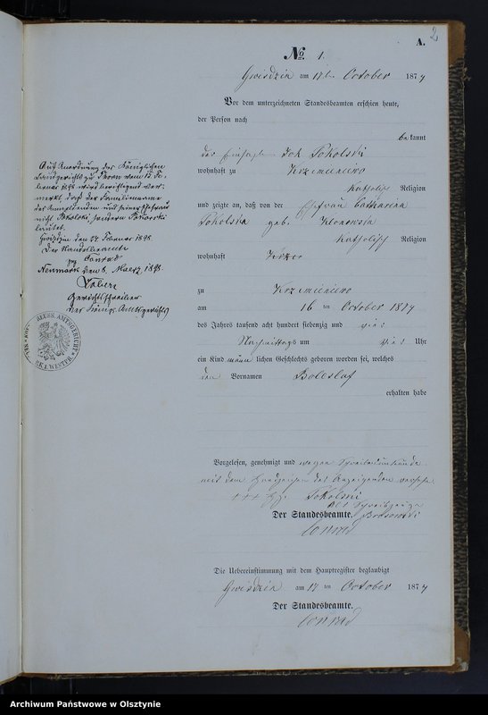 Obraz z jednostki "Geburts-Neben-Register Nr 1 - 17"