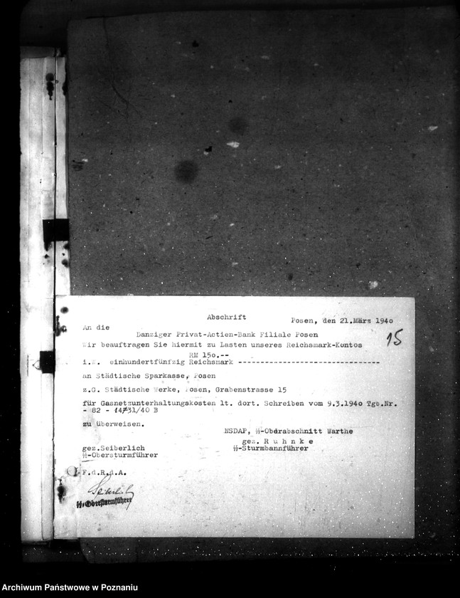 Obraz 19 z jednostki "Errichtung eines Selbstschutzes im Warthegau- Vorschuss"