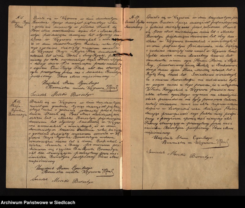 image.from.unit.number "Księga aktów zgonów wyznania mojżeszowego [wpisy od aktu 1 z listopada 1915 roku]"