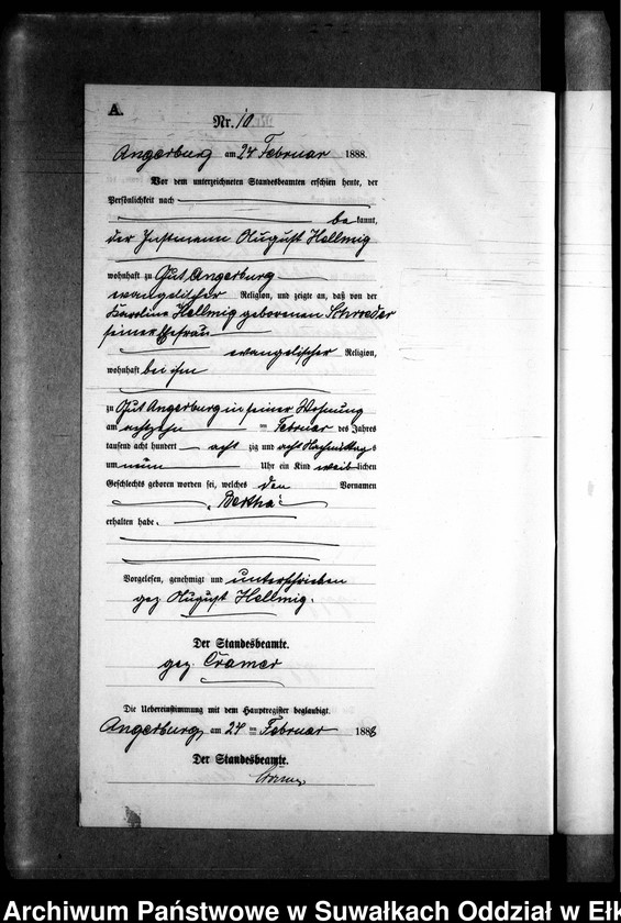 image.from.unit.number "Geburts-Neben-Register des Preussischen Standes-Amtes Kehlen Kreis Angerburg"