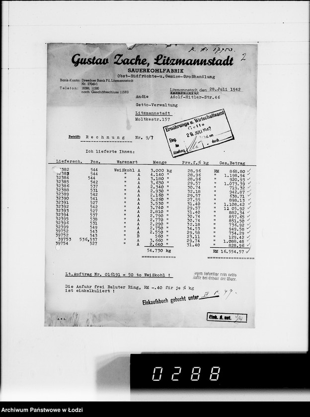 Obraz 6 z jednostki "G. Sache. Rechnungen [za dostawy towarów dla Getta]"