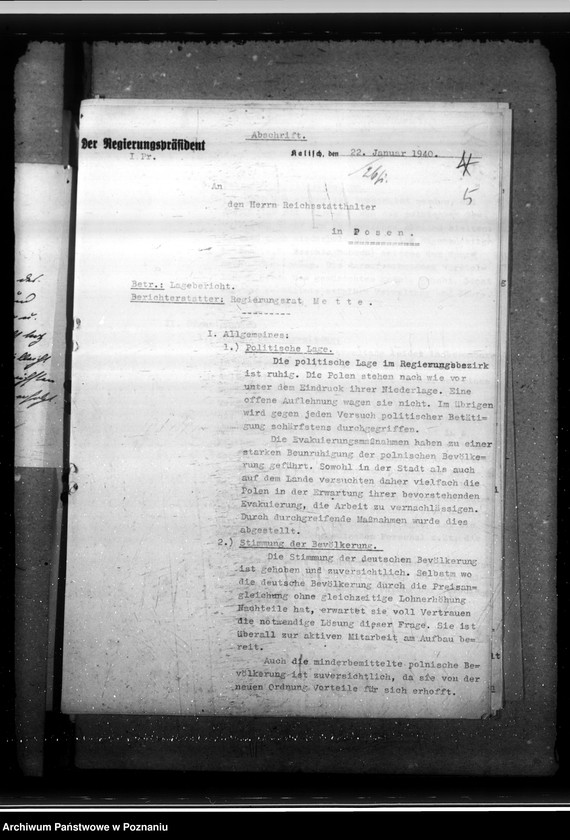 Obraz 9 z jednostki "Lageberichte des Regierungspräsidenten, Kalisch"