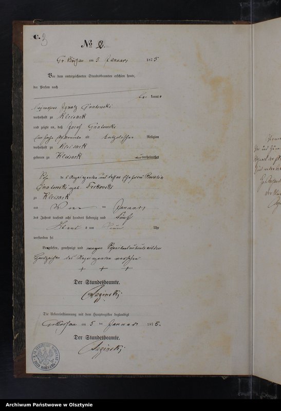 image.from.unit.number "Sterbe-Neben-Register Nr 1 - 71"