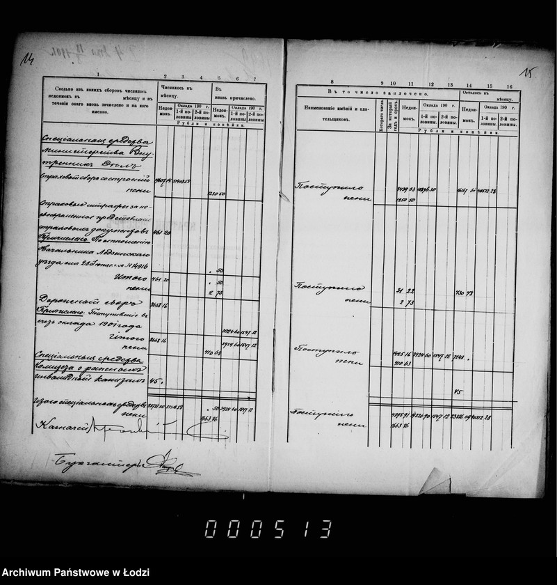 Obraz 14 z jednostki "O nedoimkach po knigam Lodzinskago Uezdnago Kaznačejstva za II ju polovinu 1901 goda"