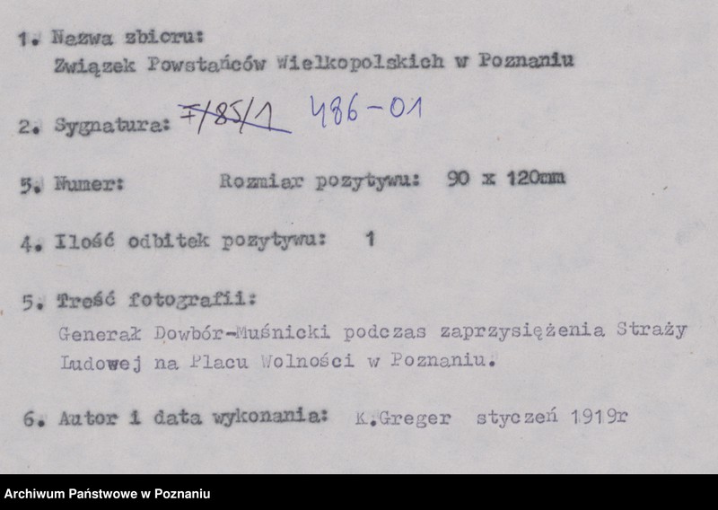 Obraz 4 z jednostki "Generał Józef Dowbór - Muśnicki podczas zaprzysiężenia Straży Ludowej na Placu Wolności w Poznaniu."