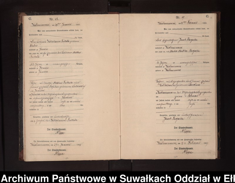 Obraz 14 z jednostki "Sterbe-Neben-Register des Preussischen Standes-Amtes Widminnen Kreis Loetzen"