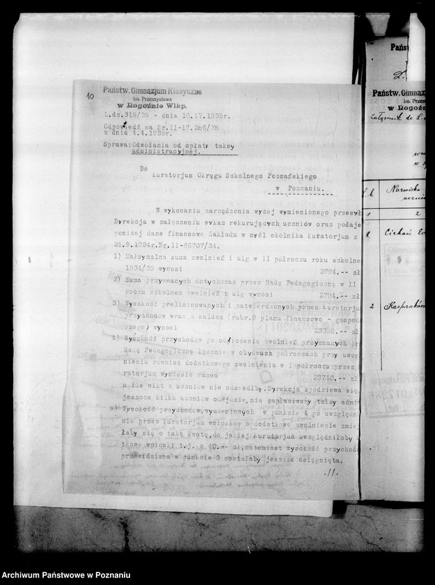 Obraz 13 z jednostki "Państwowe Gimnazjum imienia Przemysława - Rogoźno"