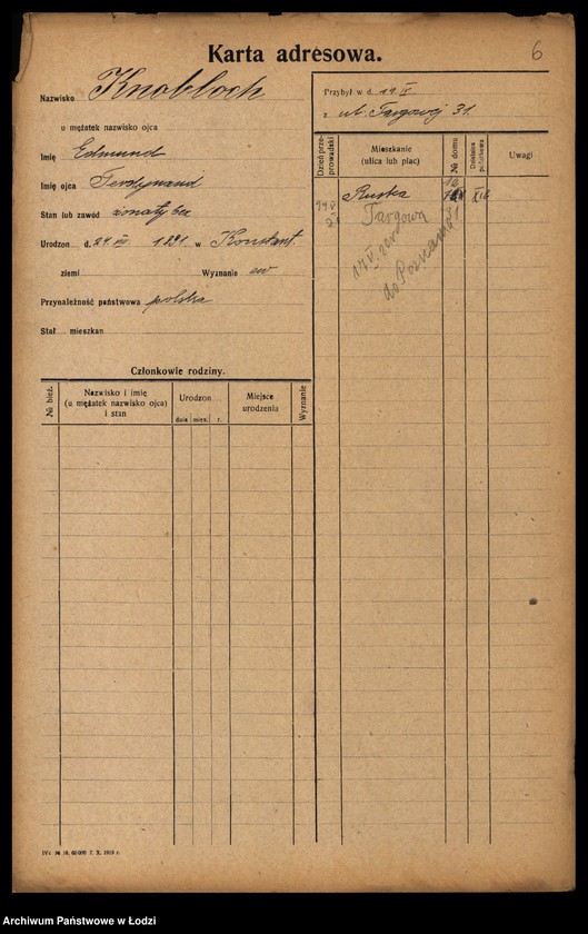 Obraz 8 z jednostki "[Spis ludności Łodzi] Knobloch - Kobyłecki"