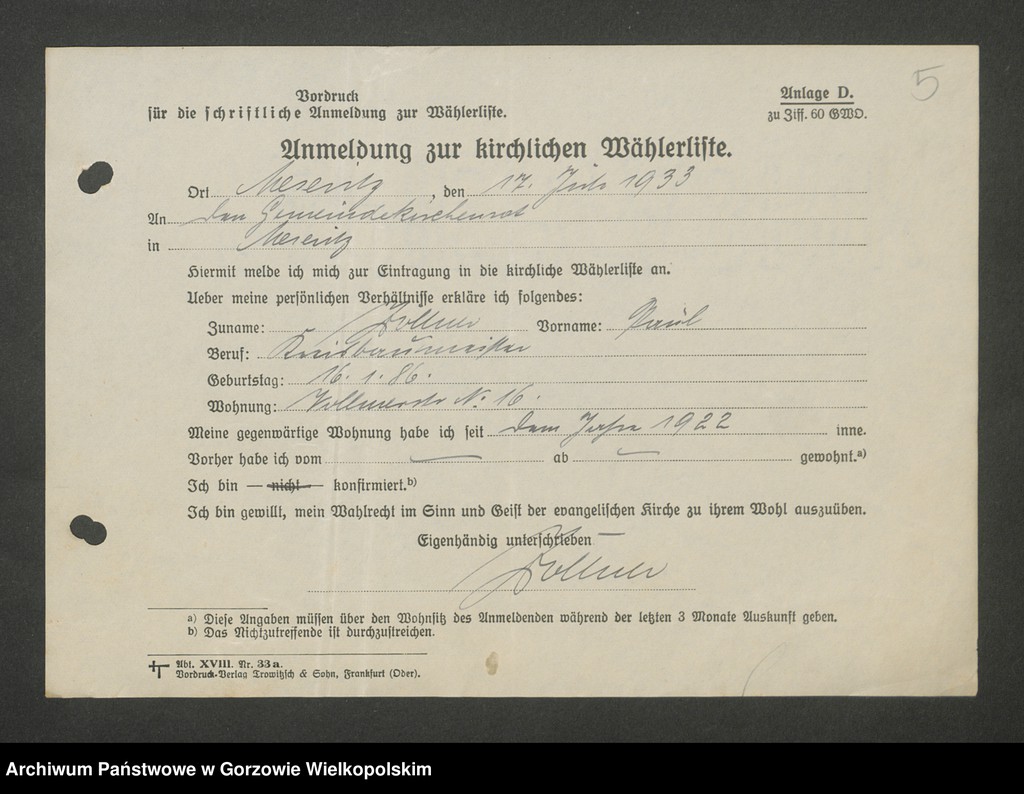 image.from.unit.number "Anmeldungen zur Wählerliste. Band III"
