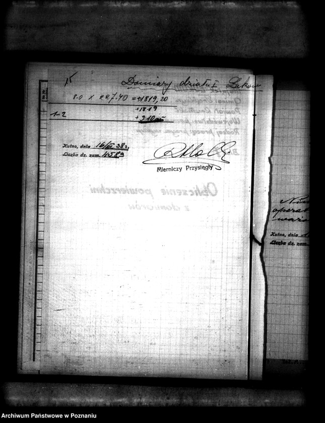 Obraz 18 z jednostki "Akta dotyczące postępowania technicznego przy przymusowym wykupie majątku Łukom i powiatu konińskiego"