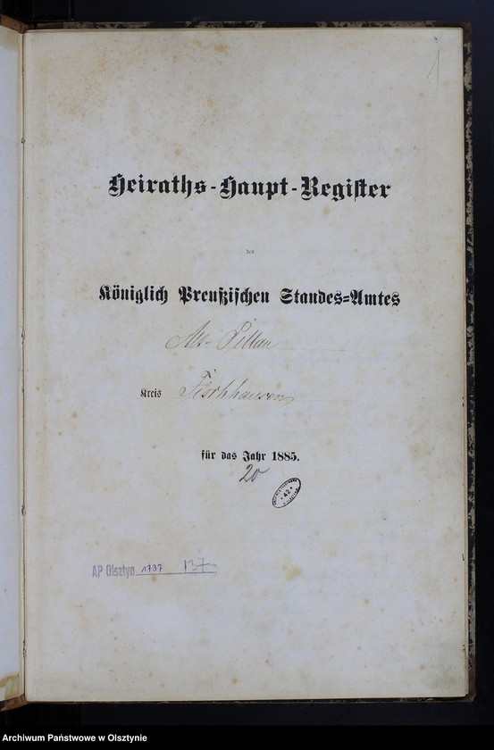 image.from.unit.number "Heiraths-Haupt-Register Nr 1 - 23"