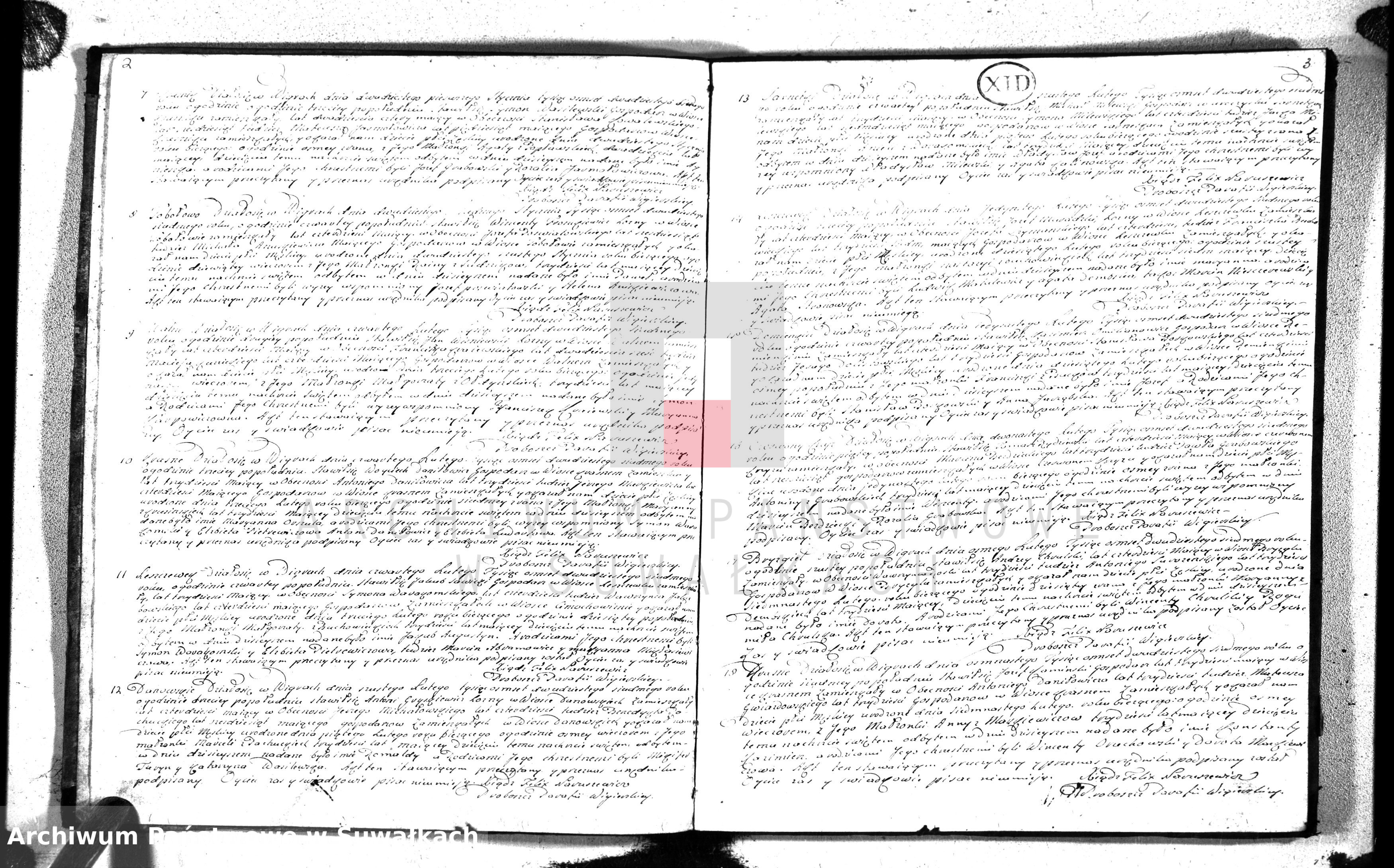 Skan z jednostki: Księga duplikat urodzonych, zaślubionych y zmarłych parafii wigierskiey z roku 1827