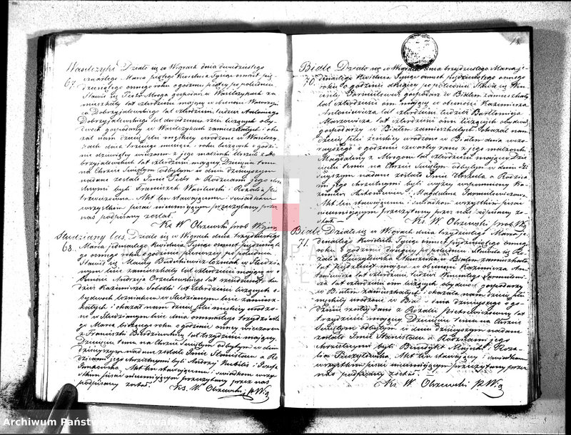 image.from.unit.number "Duplikat akt urodzonych, zaślubionych i zmarłych parafii wigierskiej na rok 1858"