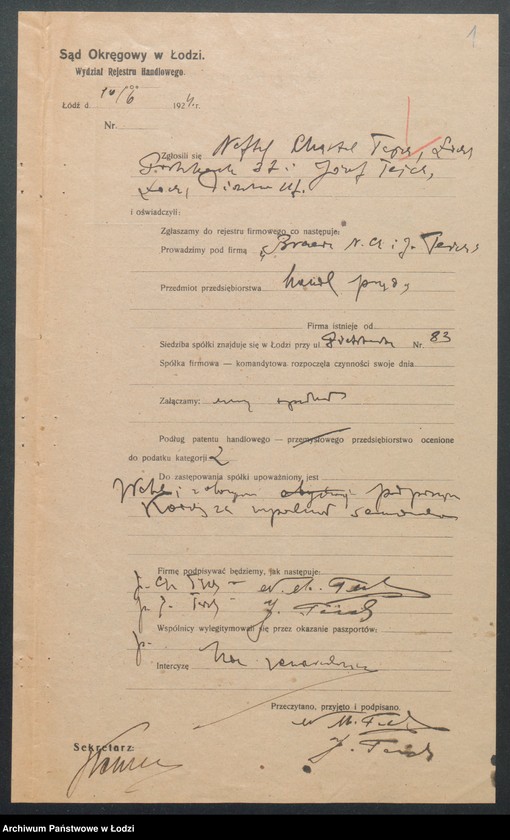 Obraz 3 z jednostki "Bracia N.Ch. I J.Teich- handel przędzą"