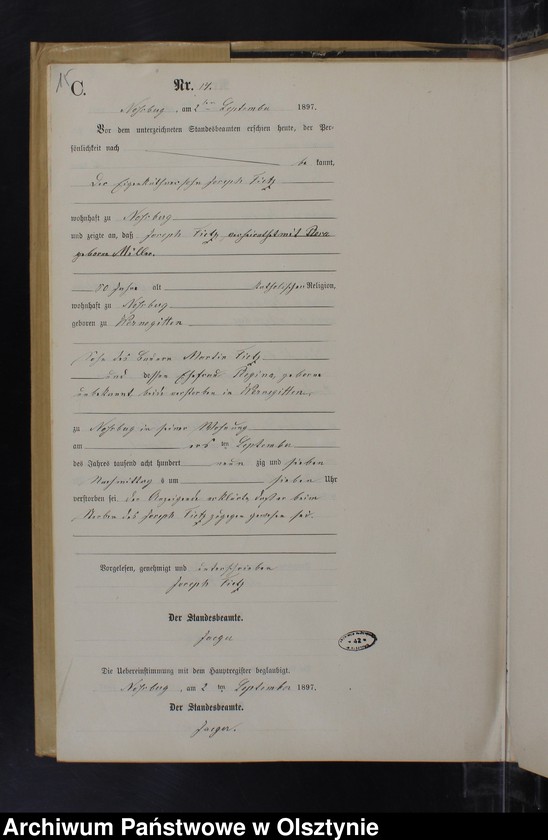 image.from.unit.number "Sterbe-Neben-Register Nr 1 - 22"
