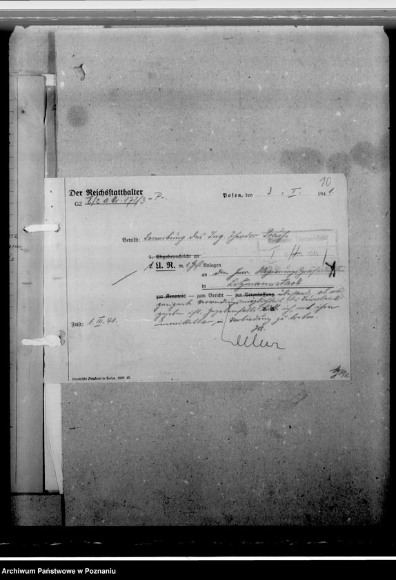 Obraz 14 z jednostki "Bewerbung des Ing. Theodor Preuss - urzędnik"