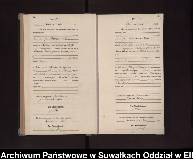 image.from.unit.number "Geburts-Neben-Register des Preussischen Standes-Amtes Rhein Kreis Loetzen"