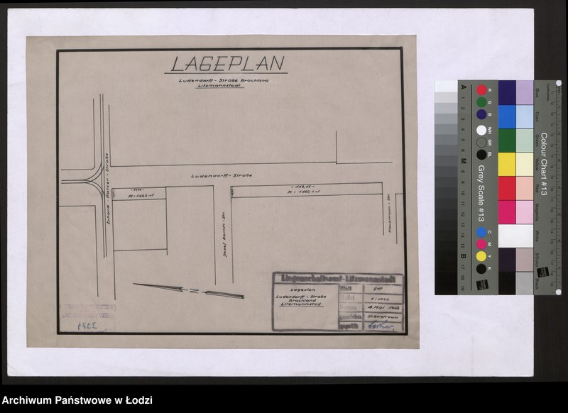 Obraz 1 z jednostki "Lageplan Ludendorff - Strasse Brachland Litzmannstadt"