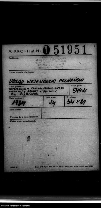 Obraz 2 z jednostki "Zatwierdzenie zakładu przemysłowego tartaku/ W. Machoy w Błotnicy powiat wolsztyński"