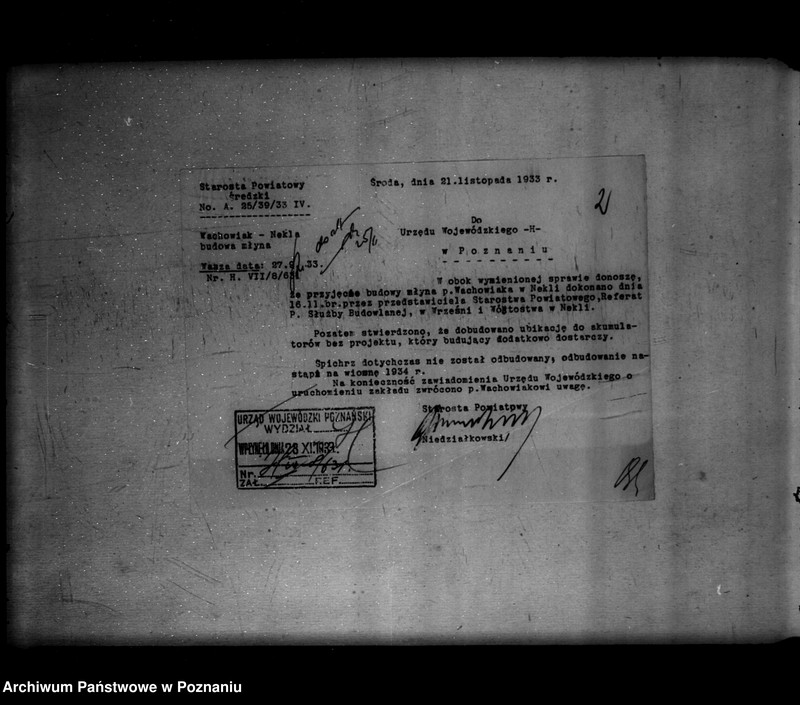 Obraz 6 z jednostki "Zatwierdzenie zakładu przemysłowego /domku dla akumulatorów/ St. Wachowiak w Nekli Młyn"