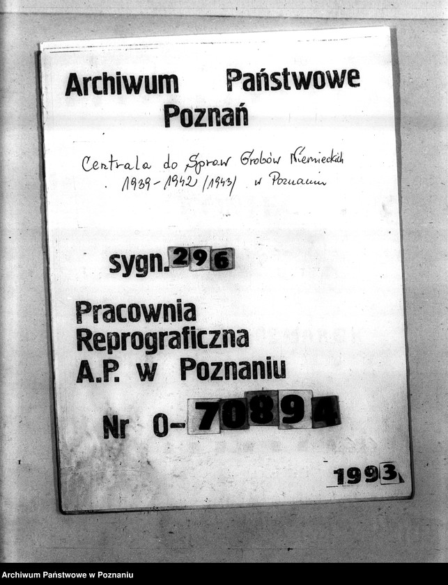 Obraz 1 z jednostki "Korespondencja w sprawie miejscowych Niemców, którzy zginęli w 1939 roku L - Z"