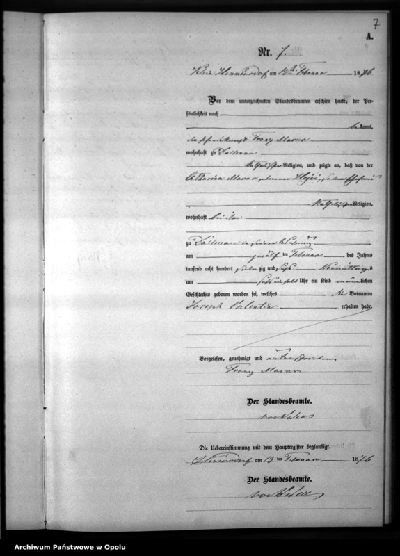 image.from.unit.number "Geburts-Neben-Register [1876 Woskowice Górne]"