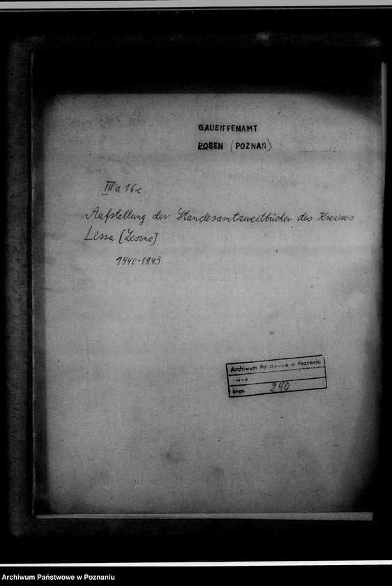 Obraz 4 z jednostki "Aufstellung der Standesamtszweitbücher des Kreises Lissa [Leszno]"