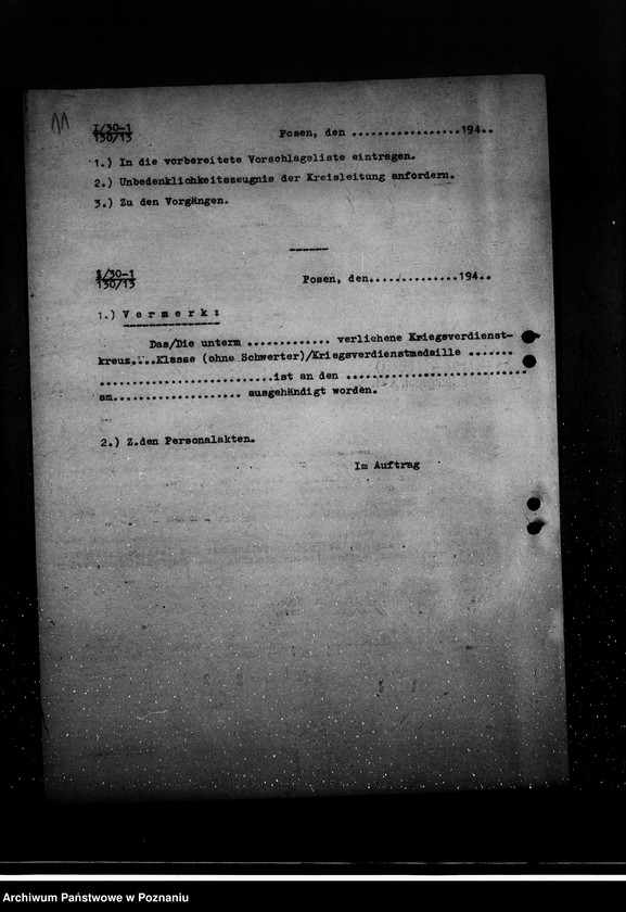 Obraz 15 z jednostki "Sammlung der Vorschläge für Kriegsverdienstkreuze"