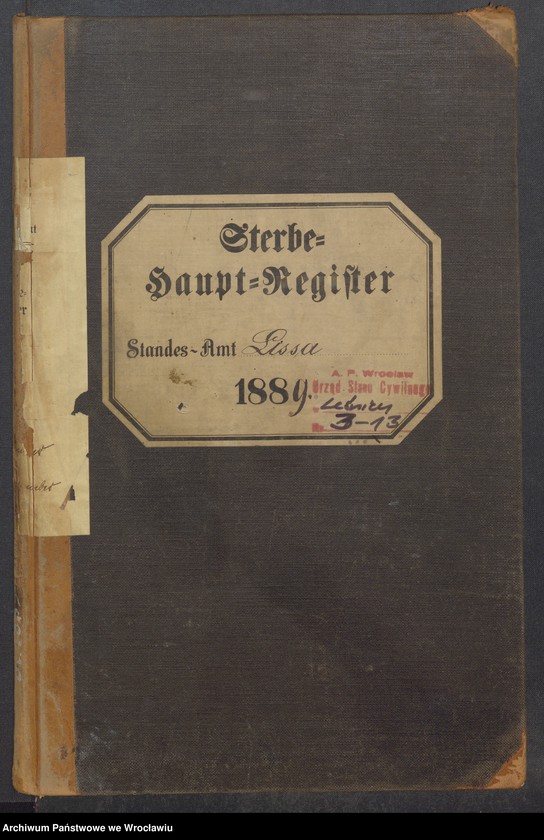 image.from.unit.number "Księga zgonów Leśnica (Deutsch Lissa) 1889"