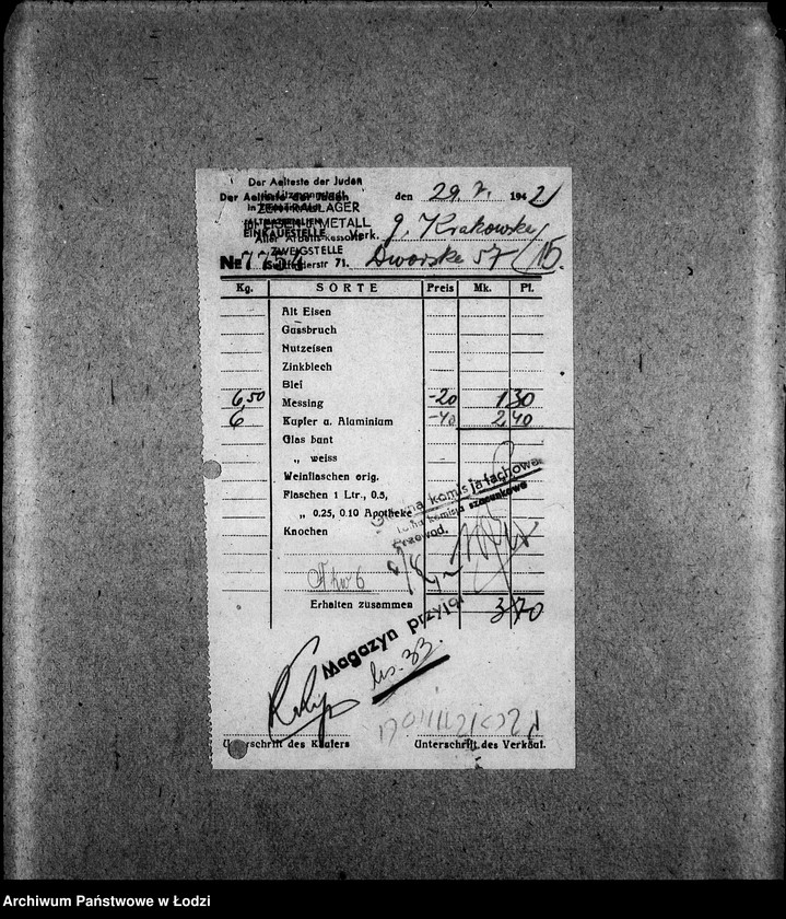 Obraz 18 z jednostki "Zentrallager für Eisen und Metall aller Arbeits-Ressorte [Zasiłki chorobowe dla pracowników wydziału, listy pracowników, zaświadczenia lekarskie]"