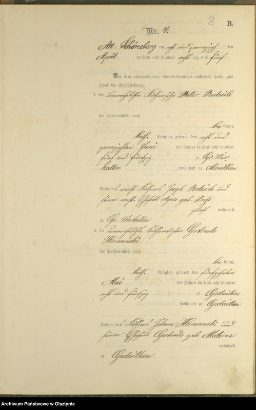 image.from.unit.number "Heiraths-Haupt-Register Nr 1 - 15"