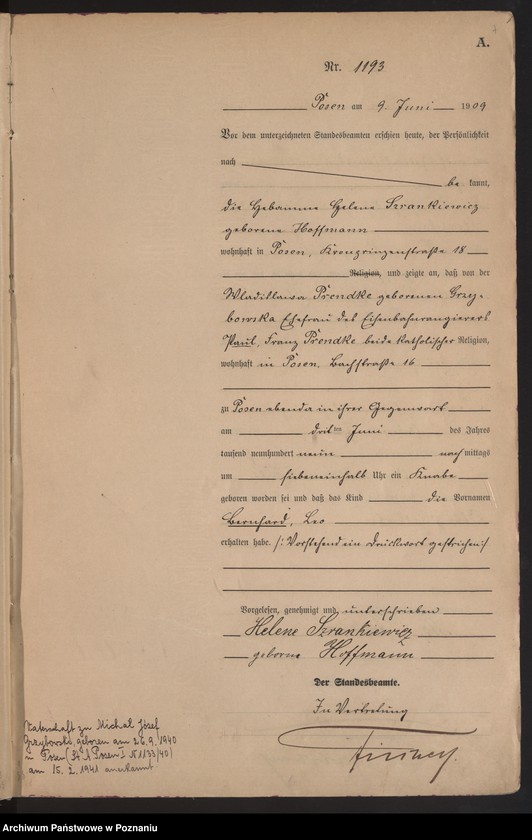 Obraz 9 z jednostki "Księga miejscowa urodzeń tom III [Rejestr główny urodzeń]"