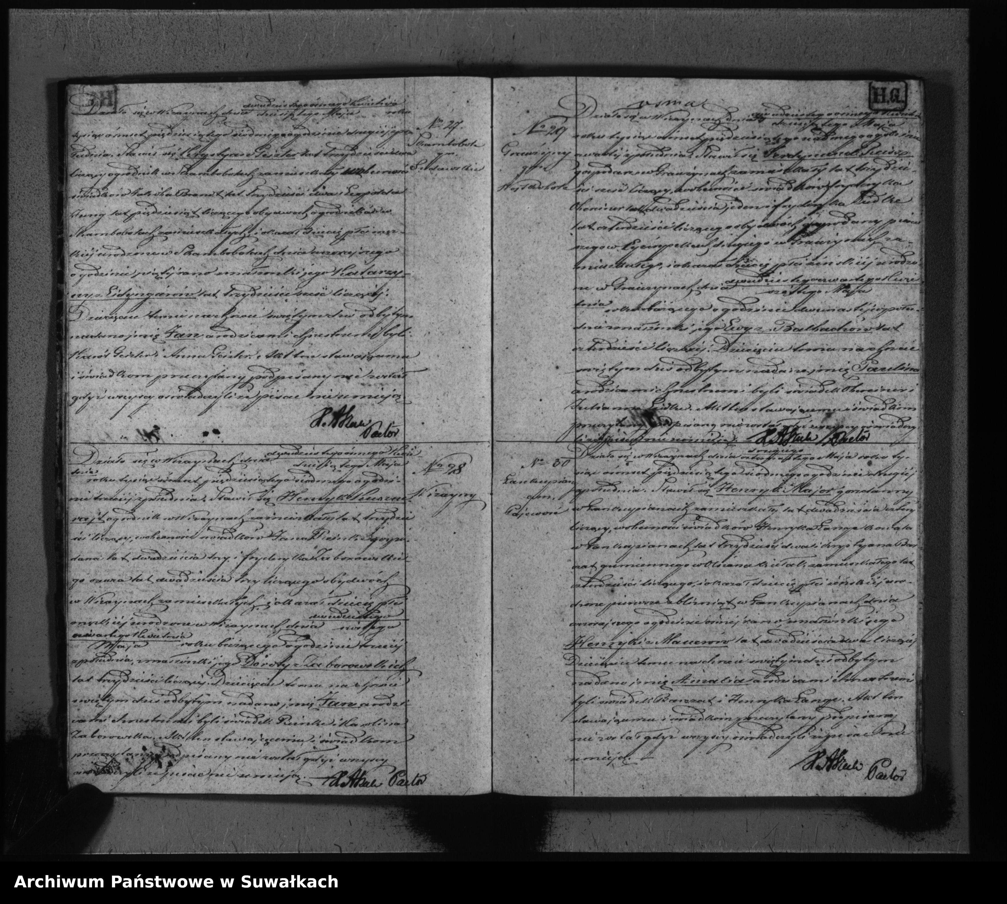 Skan z jednostki: Duplikat do zapisywania aktów urodzeń, małżeństw i zeyść w parafii ewangelickej Wiżajny za rok 1857