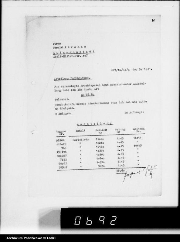 Obraz 14 z jednostki "Frachten Belastungen"