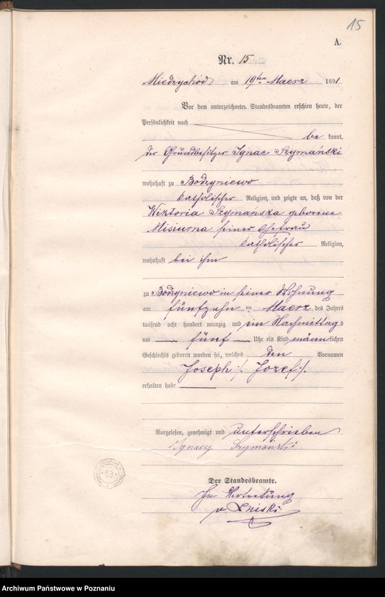 Obraz 18 z jednostki "Księga urodzeń"