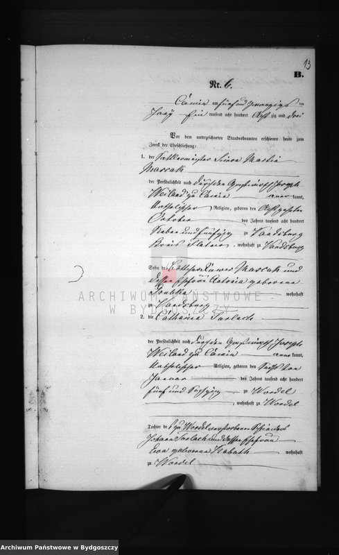 image.from.unit.number "Akta małżeństw - pierwopis nr 1-6"